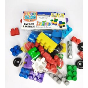 10 Pct Bloco De Montar 16 Peças com Rodinha Brinquedo — Brinquedos