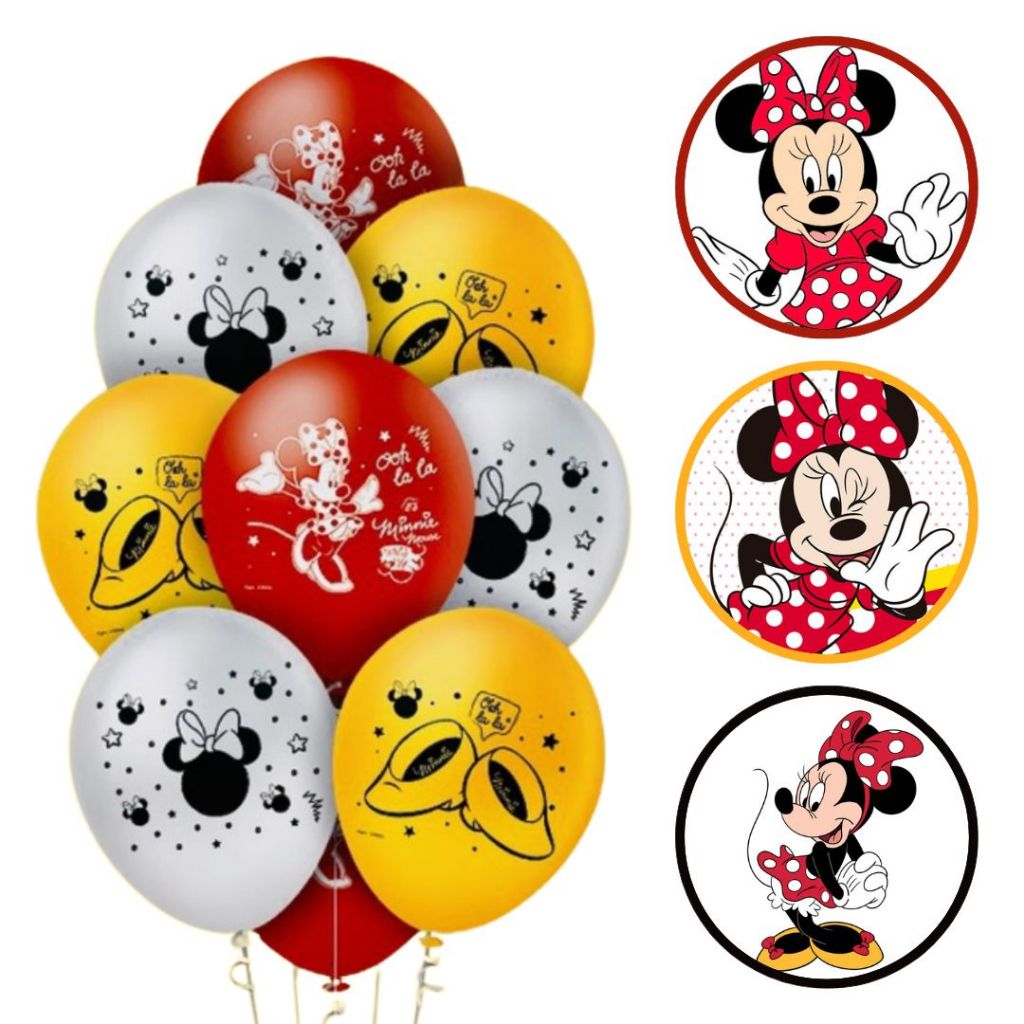 25~125 Balão Minnie Mouse Festa Redondo 9 Pol. Regina — Informática