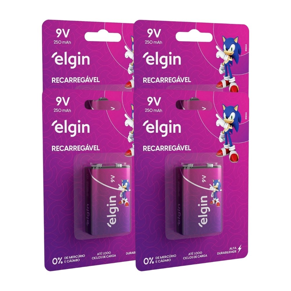 4 Baterias Recarregável 250mah 9v Sensor Brinquedo Elgin — Games e Brinquedos
