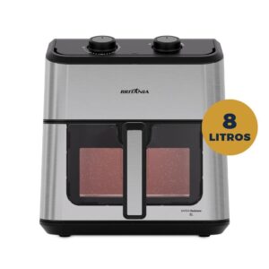 Air Fryer Britânia 8L Redstone Visor Glass BAF80A — Cozinha e Utensílios