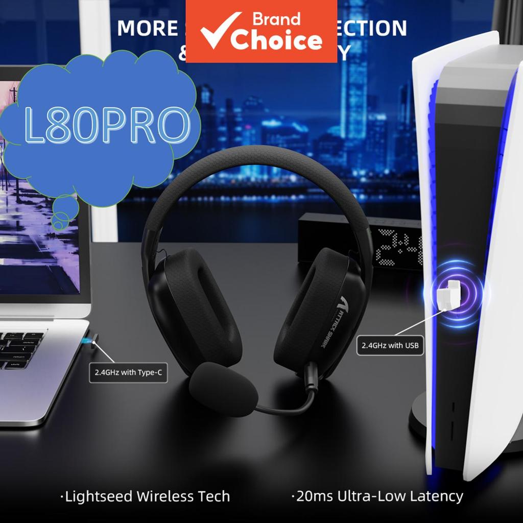 Attack Shark L80PRO Fone de Ouvido Gaming 3 em 1, conexão mais — Áudio e Fones