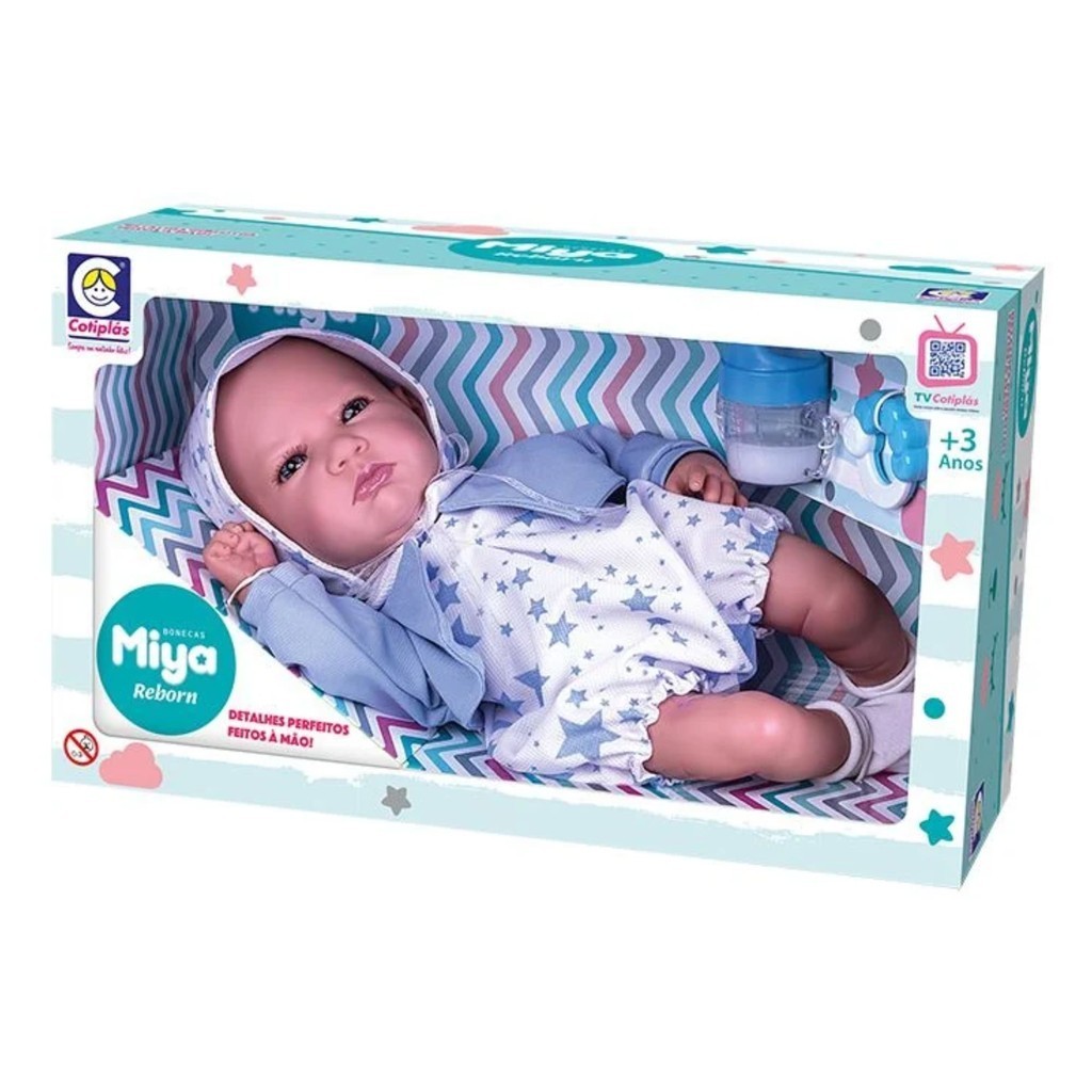 Brinquedo Boneca bebê miya reborn menino recém nascida Cotiplas 2648 — Brinquedos