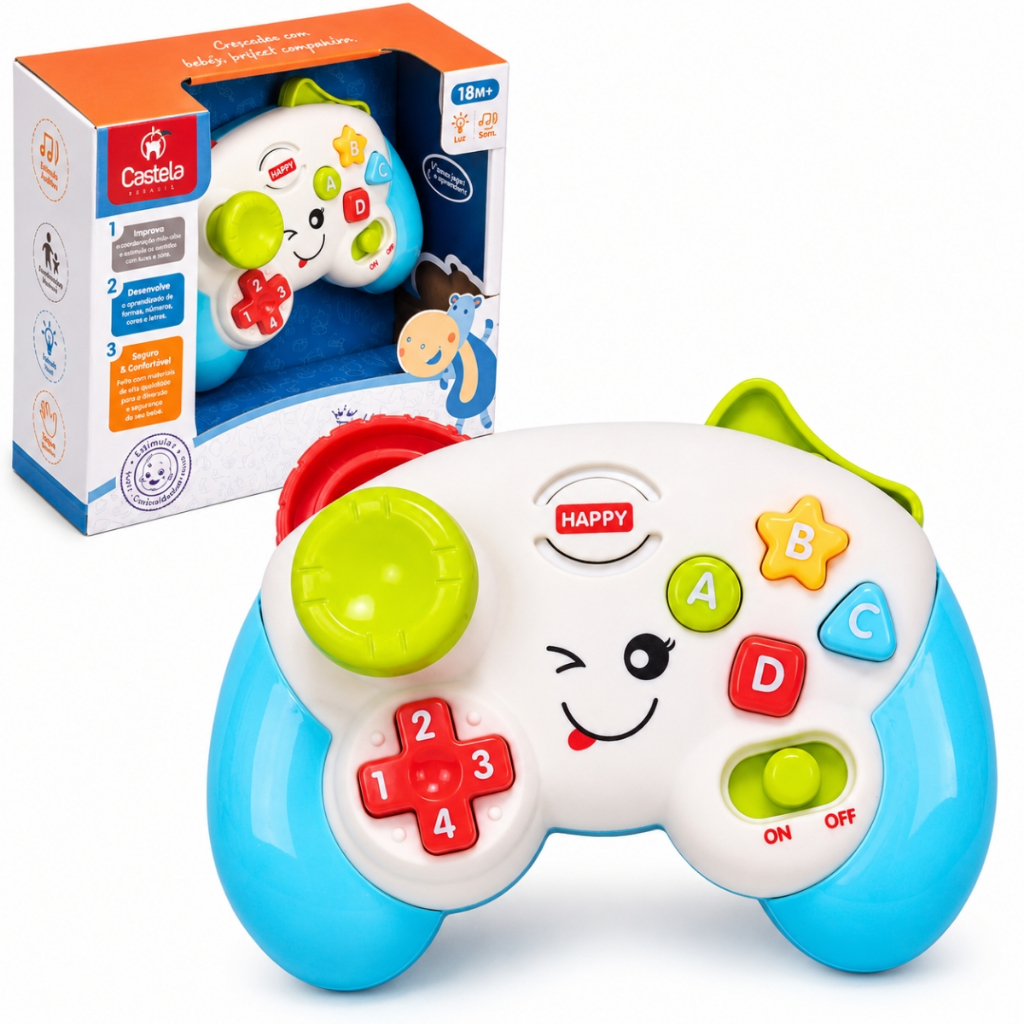 Brinquedo Controle Videogame Interativo para Bebês Castela — Games e Brinquedos
