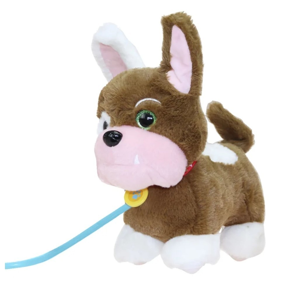 Brinquedo Pelúcia Walking Petz Buldogue que Late, Anda e Abana o Rabo — Games e Brinquedos