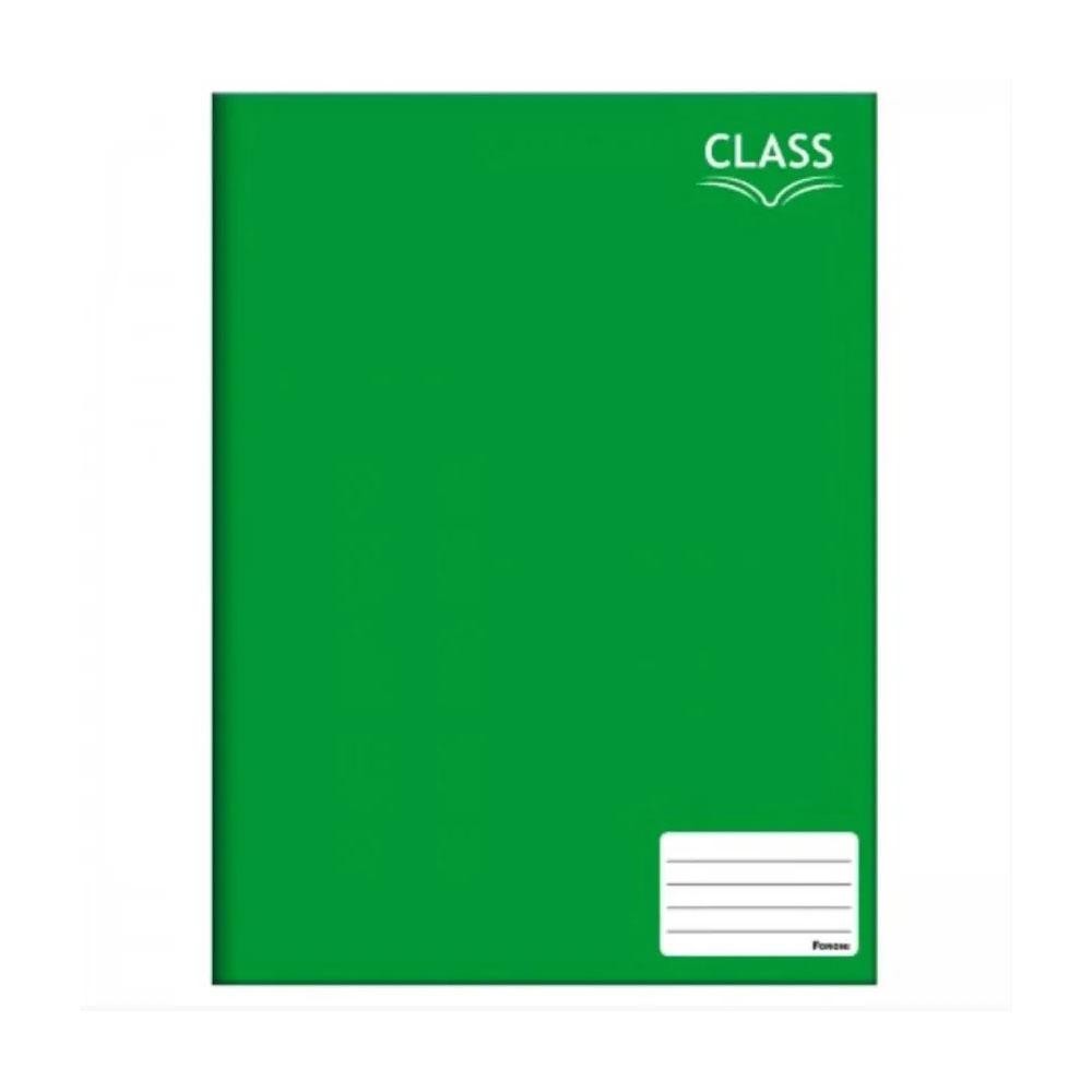 Caderno Brochura Pequeno 14x20cm 80 FolhasClass Verde Foroni — Material Escolar