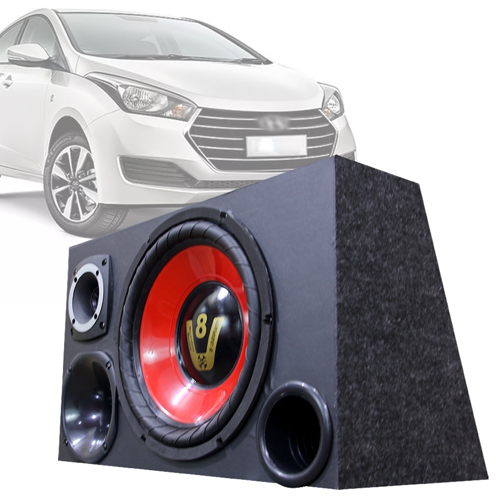 Caixa Trio Som Automotivo Trio Completa Subwoofer Hyundai Hb20 — Som Automotivo