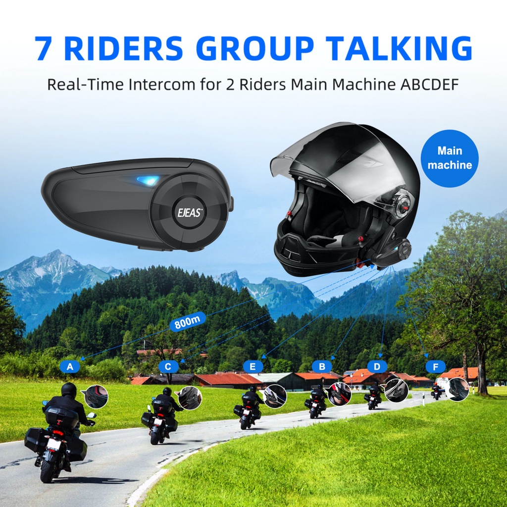Ejeas Q7 Capacete De Motocicleta Bluetooth Intercomunicador Fone De — Áudio e Fones