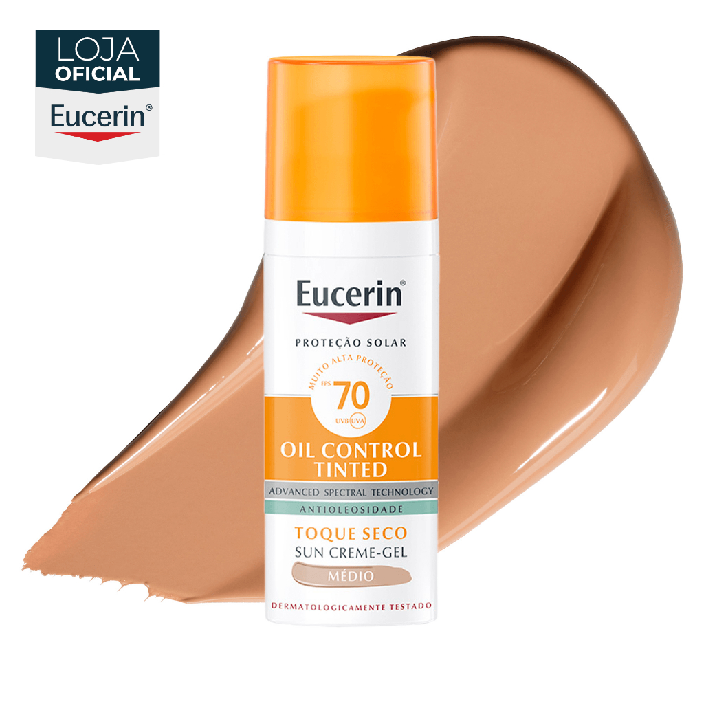 Eucerin Protetor Solar Facial Oil Control Cor Média Fps 70 50ml — Skincare