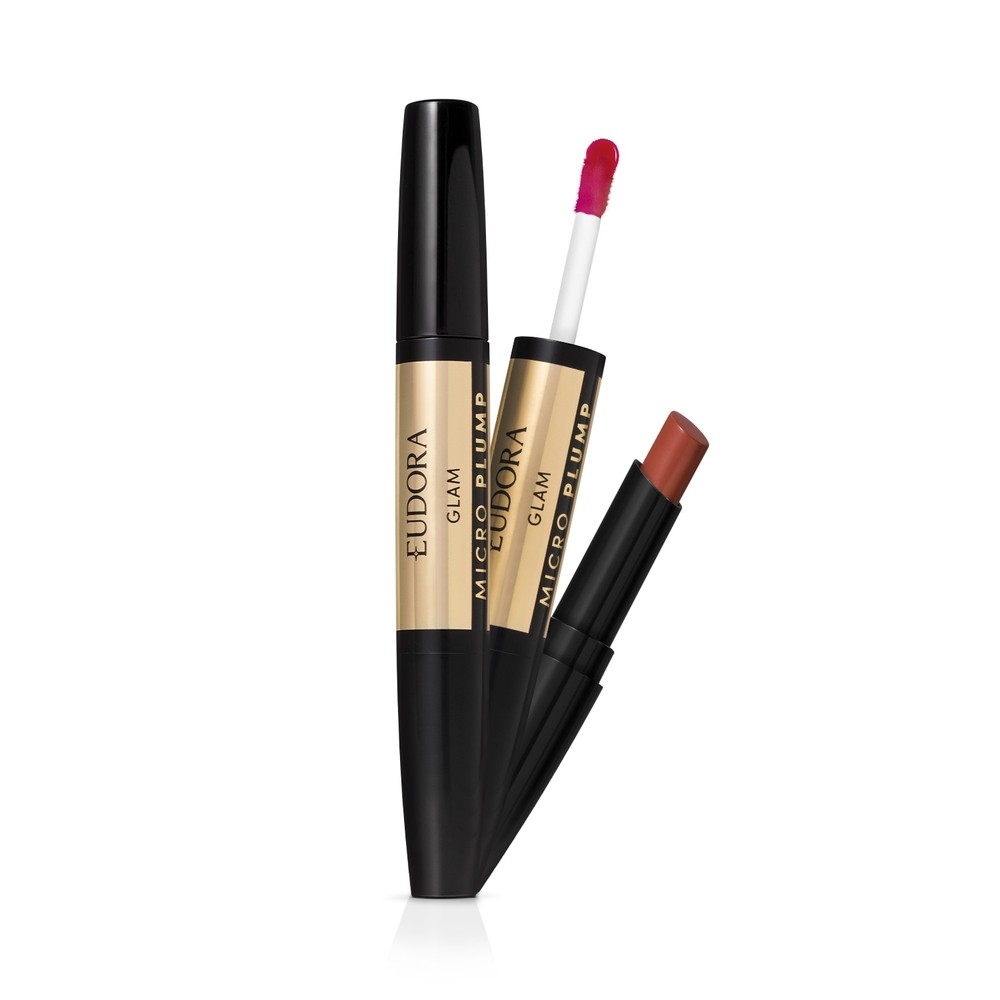 Eudora Glam Micro Plump Batom Duo Terracota Retrô 1,8g — Maquiagem