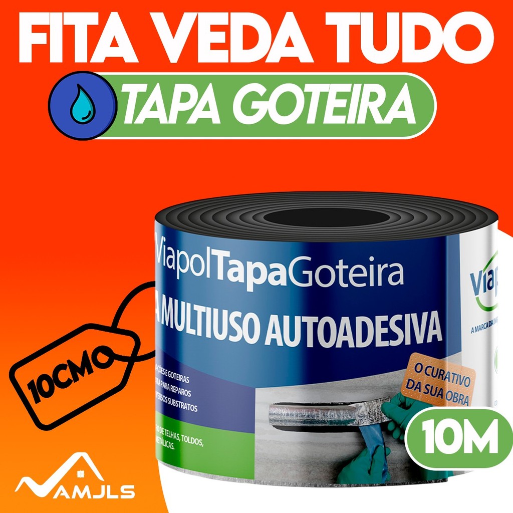 Fita Adesiva P Vedação De Goteira Alta Adesividade 10cmx10m