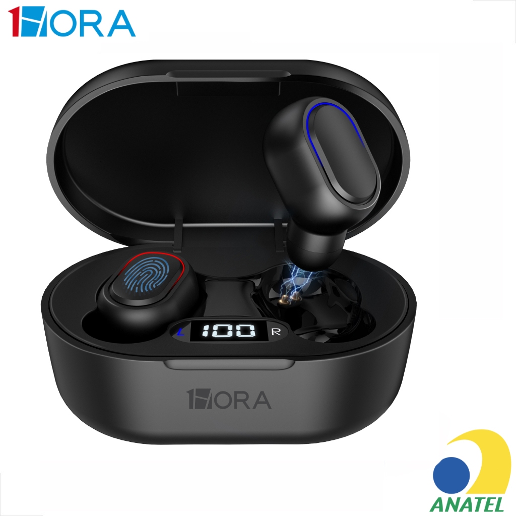 Fone de ouvido Bluetooth 5.3 Sem Fio 1HORA Intra auricular — Áudio e Fones
