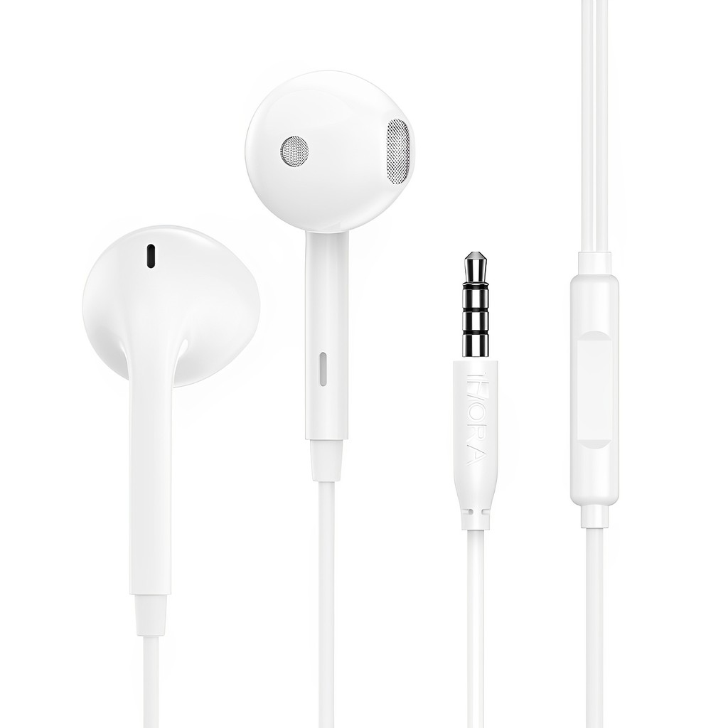 Fone de Ouvido Intra-Auricular 1Hora 3.5mm Branco — Áudio e Fones