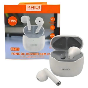 Fone de Ouvido Kaidi Bluetooth 5.1 Sem Fio Tws Branco — Áudio e Fones