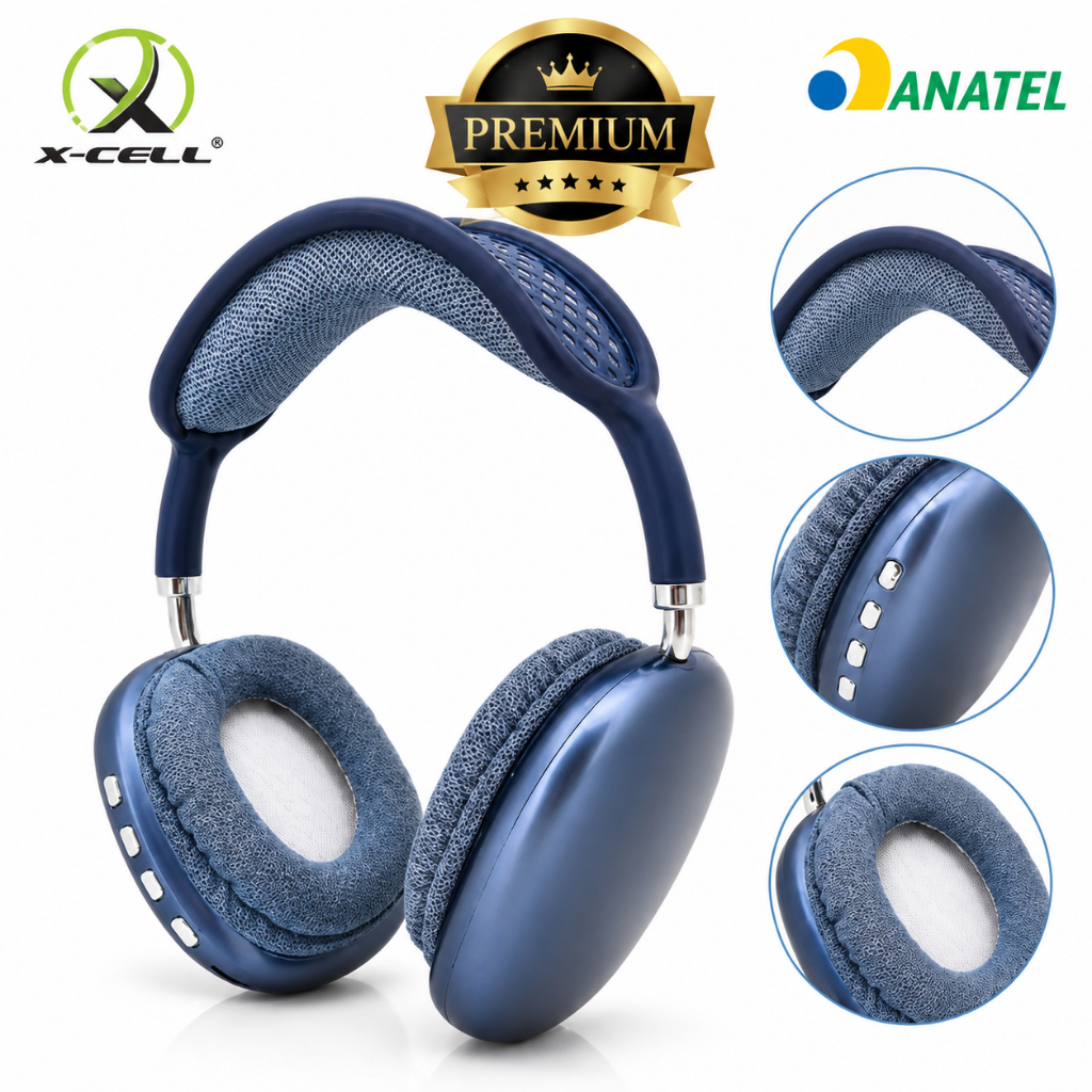 Fone de Ouvido Sem Fio Bluetooth Premium Headset Wireless Anti-ruído — Áudio e Fones