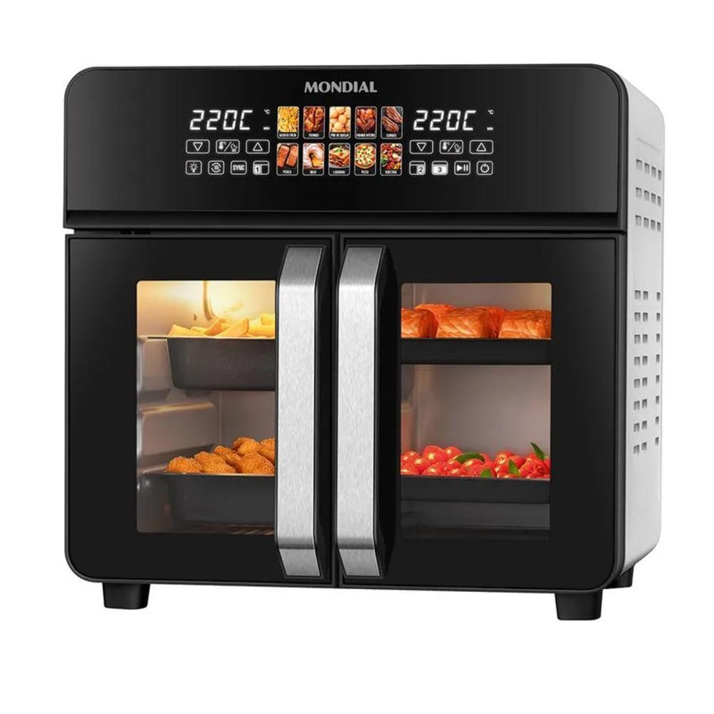 Fritadeira Air Fryer Forno 25L French Door Mondial 2200W Preto Inox
