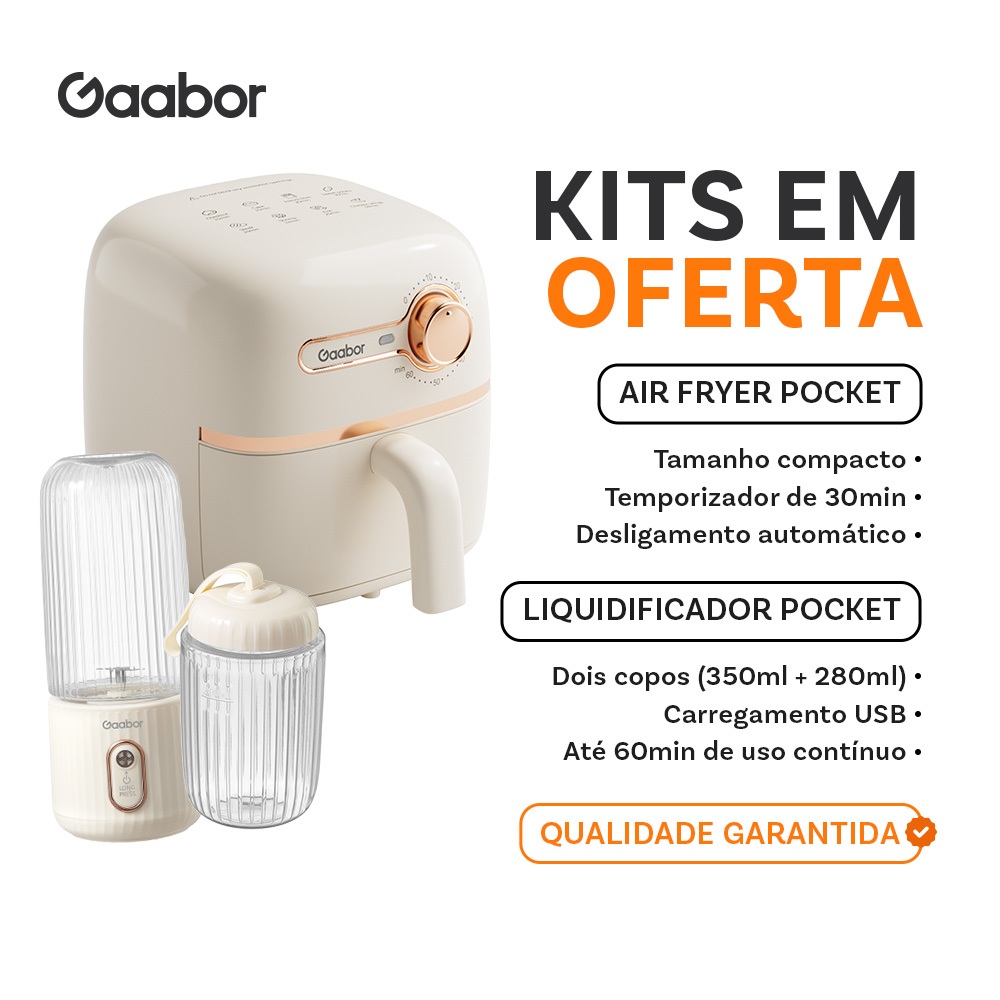 Gaabor Air Fryer 1,4L AF20M Espremedor de Frutas Portátil USB 350 ml — Cozinha e Utensílios