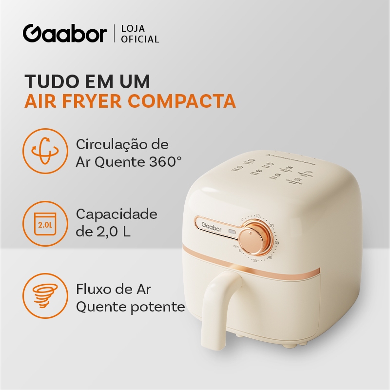 Gaabor Air Fryer 1,4L Revestimento Antiaderente Controle de — Cozinha e Utensílios