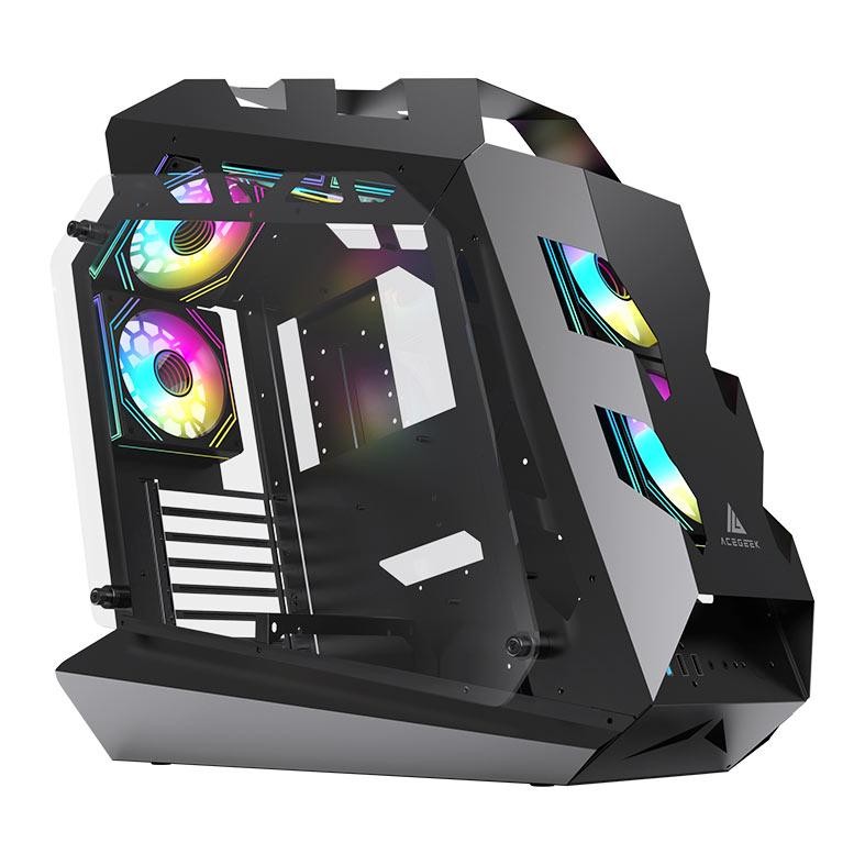 Gabinete Gamer Acegeek Vortex, Mid-Tower, Lateral de Vidro, Preto — Informática