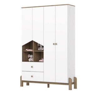 Guarda Roupa Infantil Ternura 4 Portas Exclusivo na cor Branco
