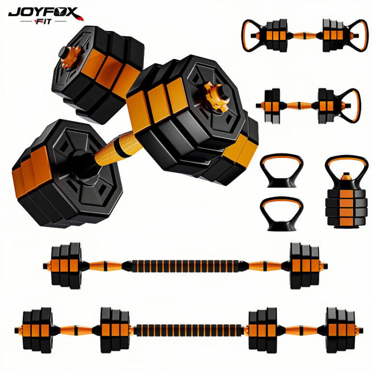 Halteres Musculação Kit 6 Em 1 Regulável 30kg Joyfox Barra Extensora — Fitness e Musculação