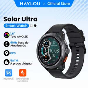 Haylou Solar Ultra SmartWatch GPS 1.6"AMOLED 60Hz Display 5ATM 22Dias