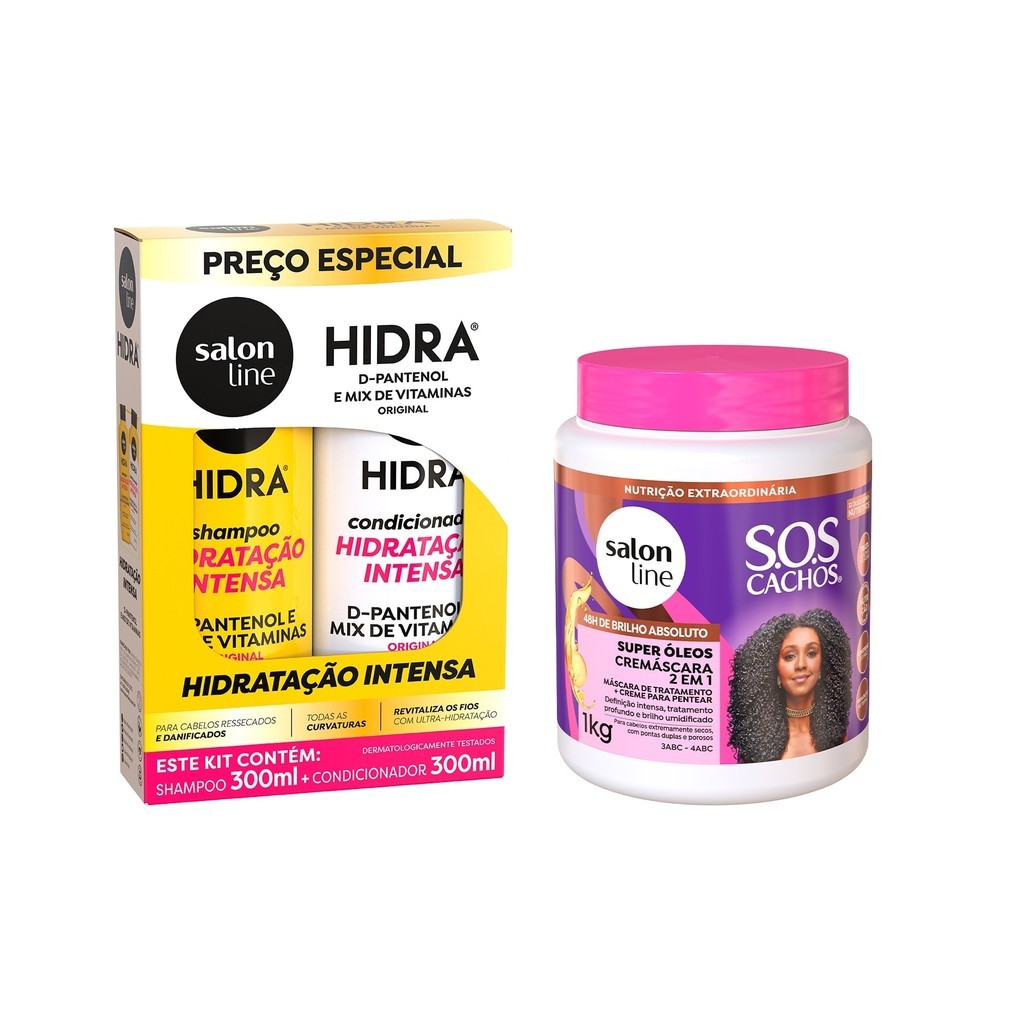 Hidratação para Cabelos Ressecados Shampoo Condicionador Cremáscara — Cabelos