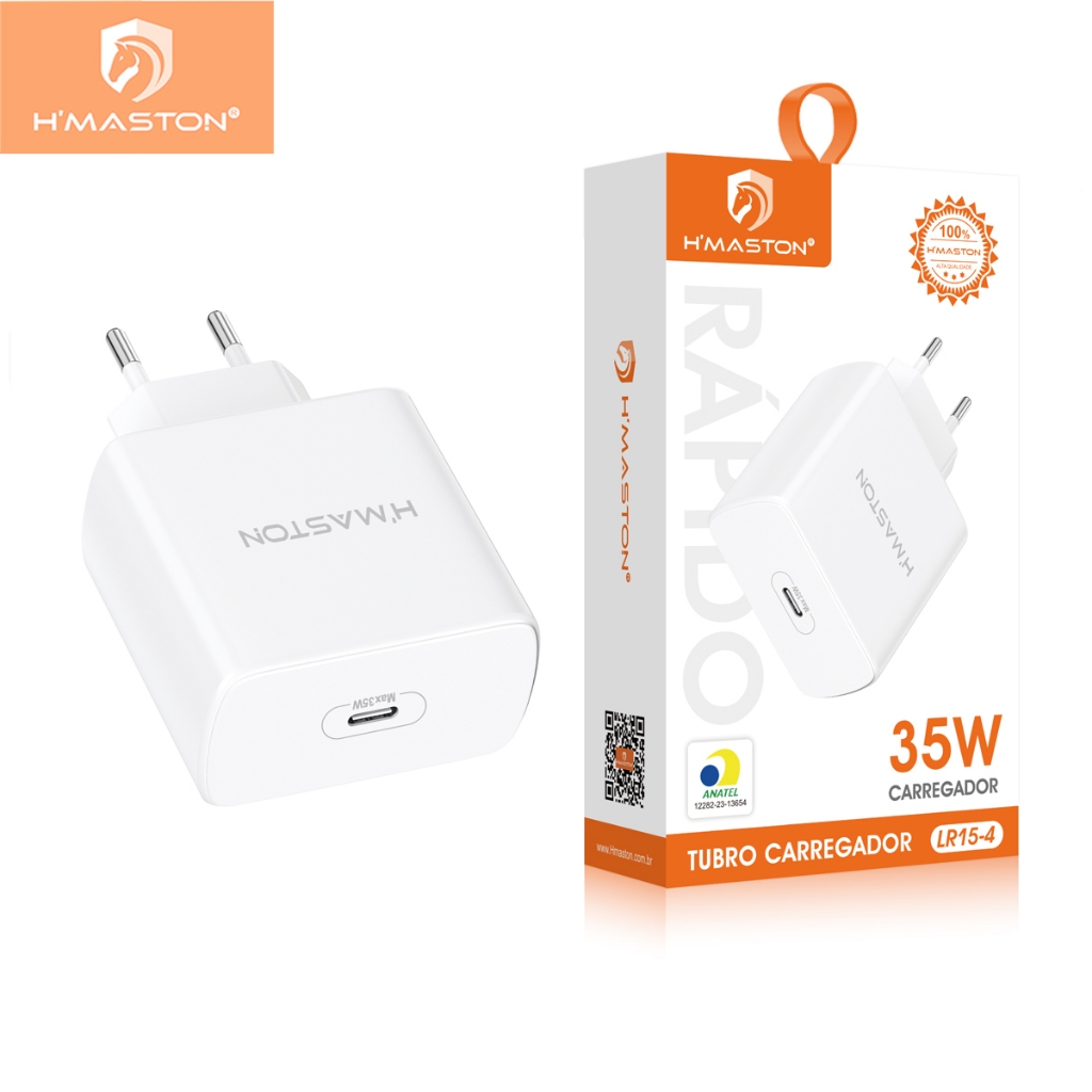 H'maston LR-15 Fonte Carregador Turbo Original PD 35w Tipo-c — Celulares e Acessórios