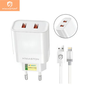 H’maston LR24 Carregador 50W 2 Portas Usb 5.1a Rápido Com Cabo 1
