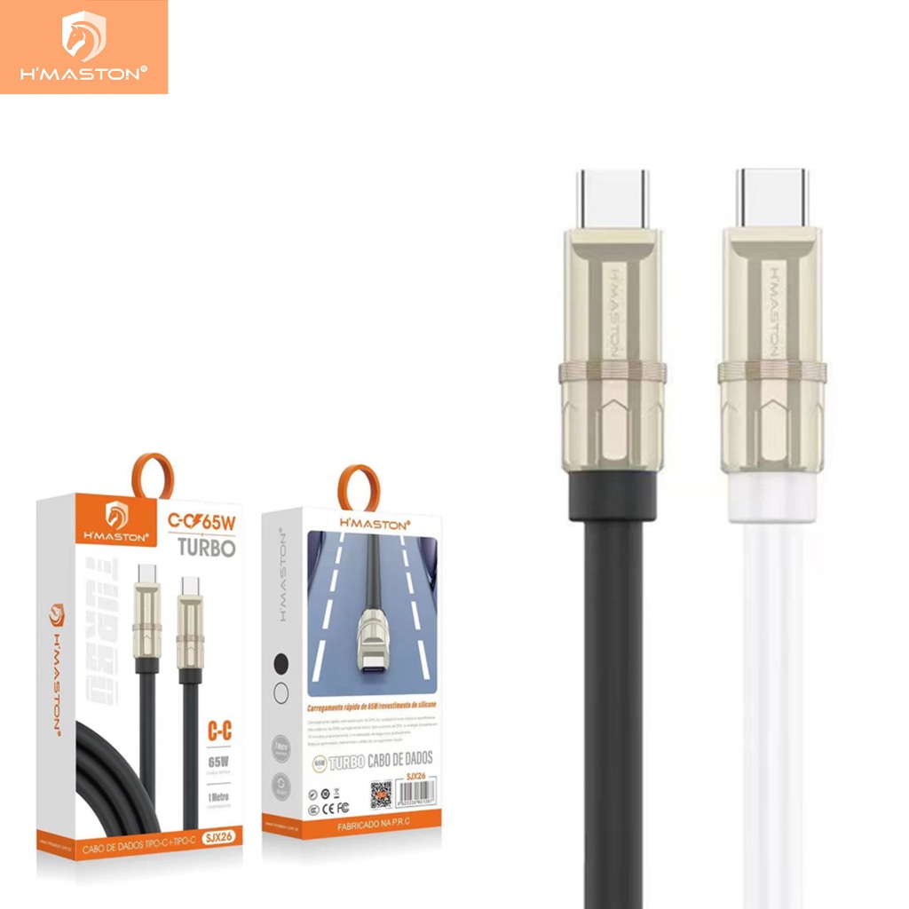 H'maston SJX26 27 Cabo Carregador Usb Tipo C Rápido Turbo Cabo Turbo — Celulares e Acessórios