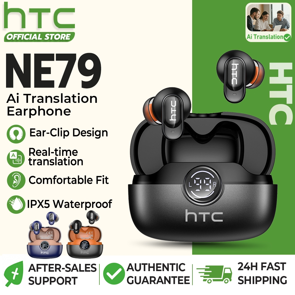 Htc NE79 Fone De Ouvido Bluetooth AI Tradução Sem Fio HiFi HD Chamada — Áudio e Fones