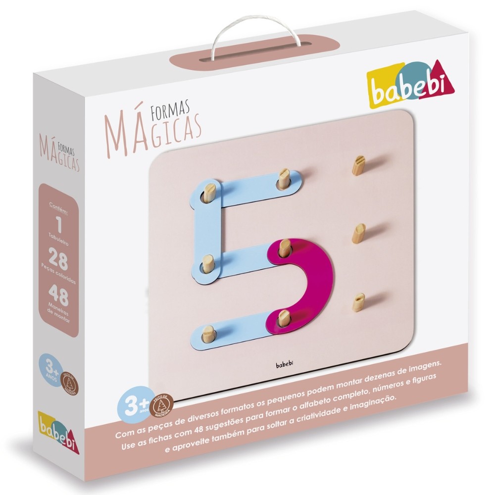 Jogo Formas Mágicas Babebi Brinquedo Educativo Mdf Madeira Tabuleiro — Games e Brinquedos