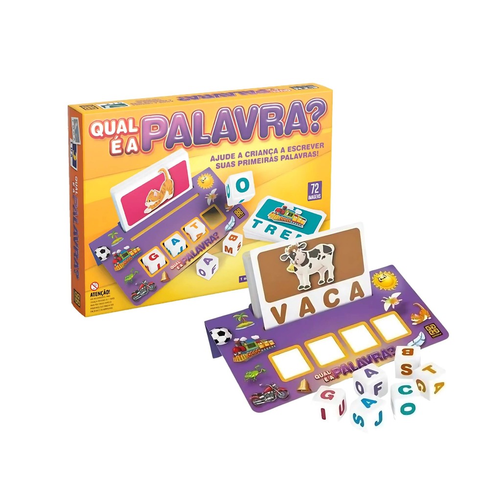 Jogo Infantil Qual é a Palavra? 72 Imagens Brinquedo Educativo — Games e Brinquedos