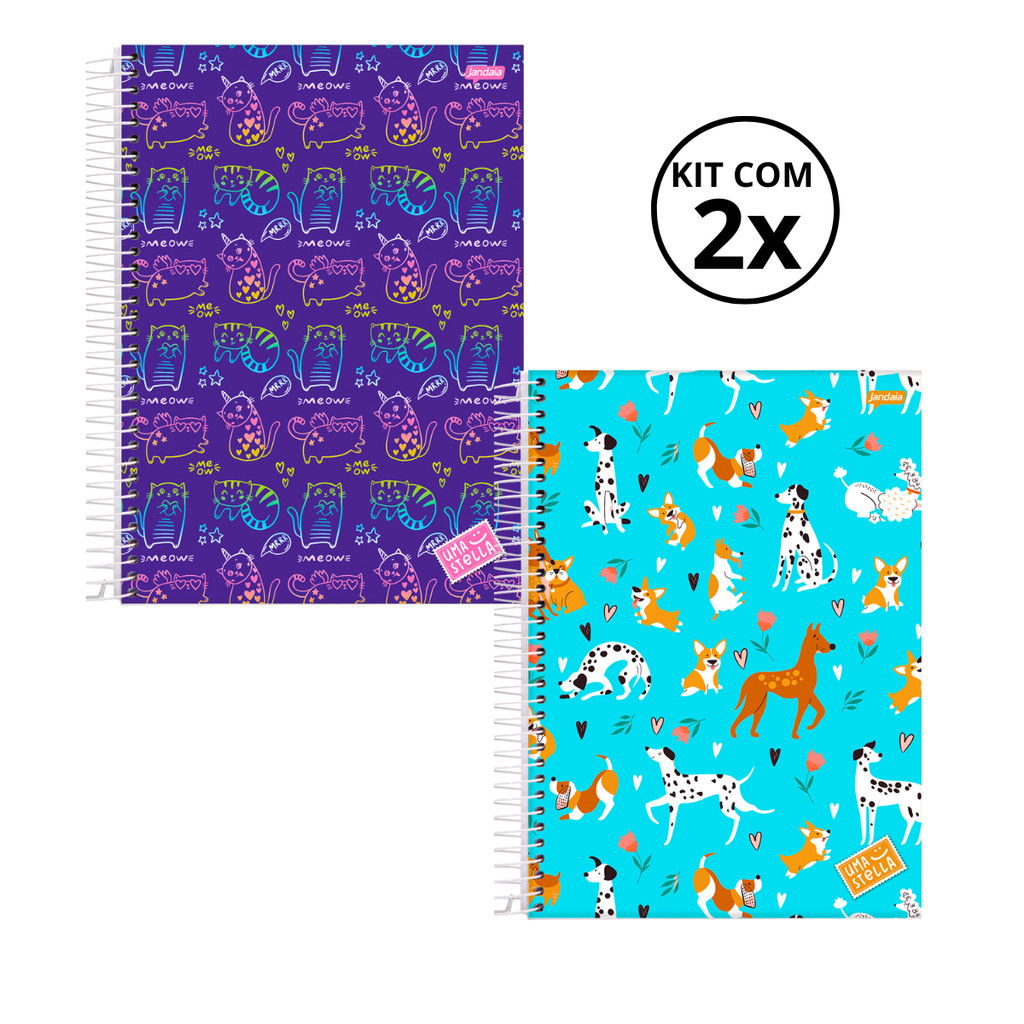 Kit 02 Cadernos Universitário 1 Matéria 80 Folhas Stella- Jandaia — Material Escolar