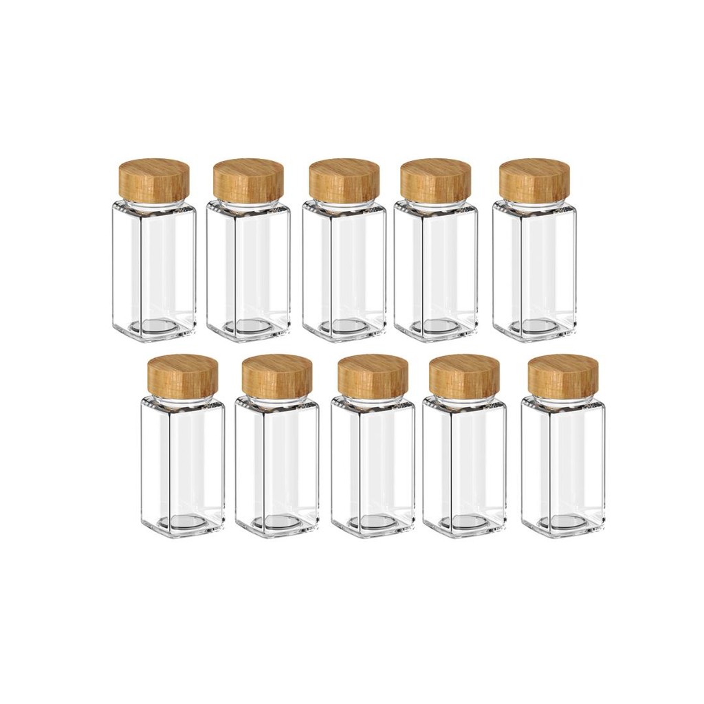 Kit 10 Potes Herméticos Organizadores de Vidro Ou 125ml Linha Keep — Organização