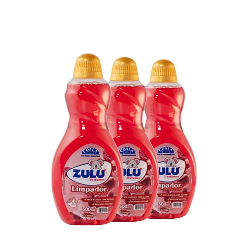 Kit 3 Limpadores Zulu Perfumes Cereja 500ml — Perfumes