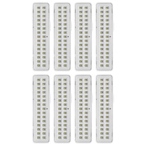 Kit 8 Luminárias De Emergência 30 Leds Bivolt Recarregável Elgin