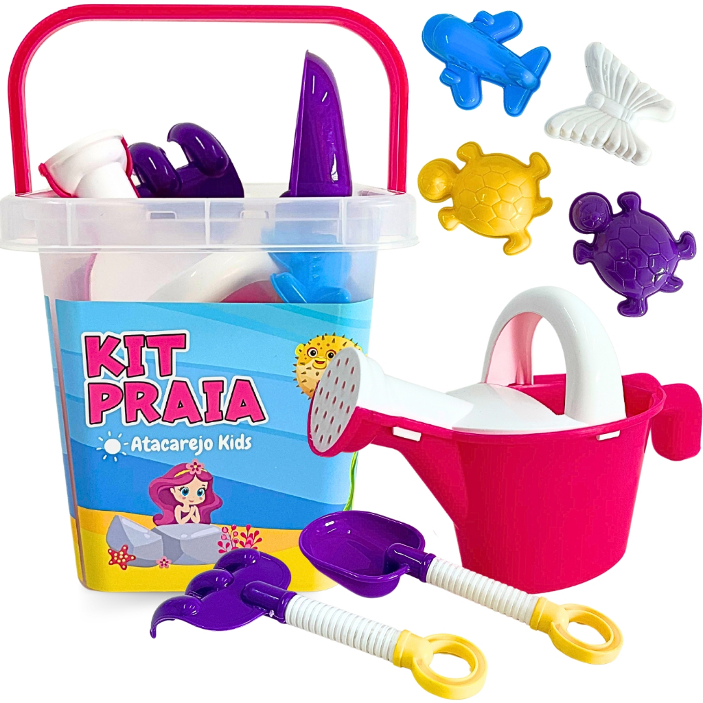 Kit Baldinho Praia Infantil Areia Completo Castelinho Verão Balde — Games e Brinquedos