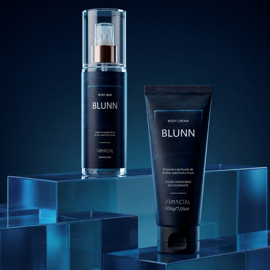 Kit Body Splash Blunn Hidratante Desodorante Masculino 200G Primacial — Perfumes