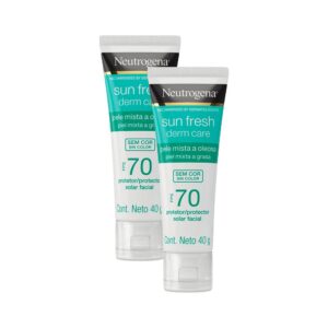 Kit com 2 Protetor Solar Neutrogena Sun Fresh Derm Care sem Cor Fps