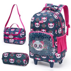 Kit Escolar Mochila Spector Estojo Lancheira Meninas Panda Resistente — Bolsas e Mochilas