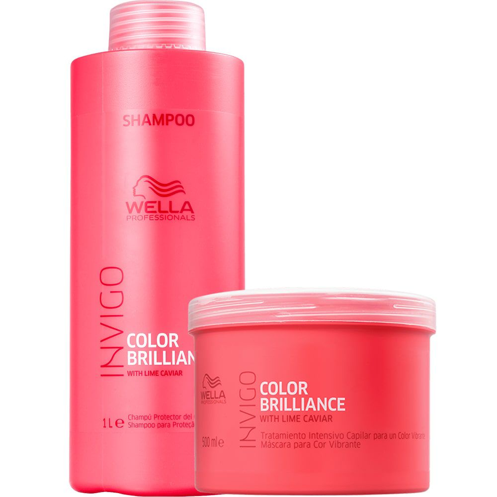 Kit Invigo Brilliance Shampoo, Máscara Wella