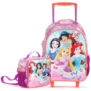 Kit Mochila Com Rodas Escolar Lancheira Xeryus Princesas da Disney — Bolsas e Mochilas