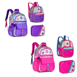 Kit Mochila de Costas Com Lancheira 2em1 e Estojo Rebecca Bonbon