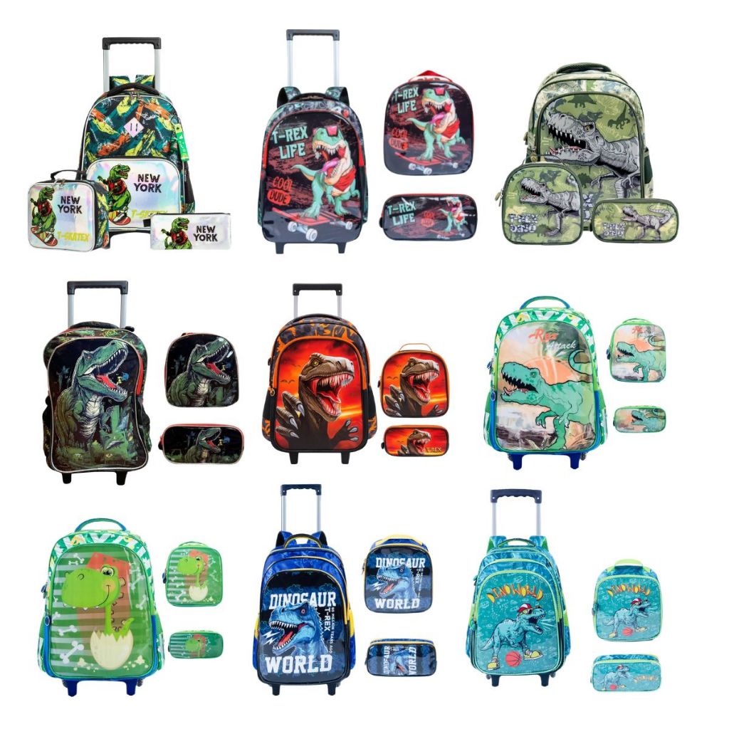 Kit Mochila Escolar Infantil de Rodinhas Menino Bolsa Resistente — Bolsas e Mochilas