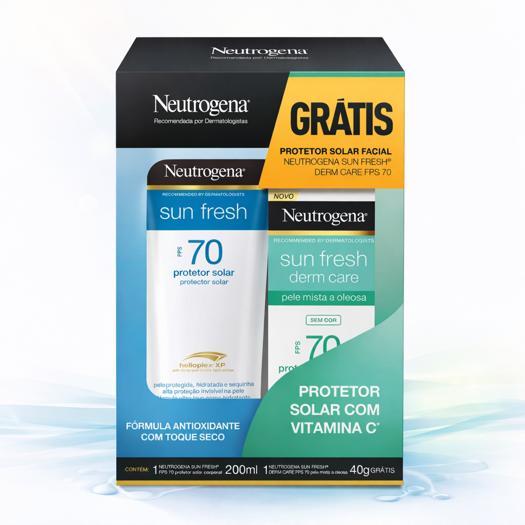 Kit Neutrogena Sun Fresh Protetor Solar Corporal 200ml Facial 40g — Skincare