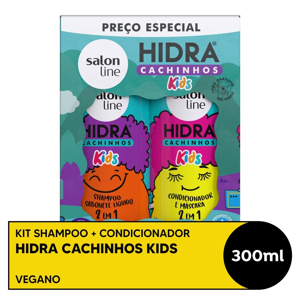 Kit Shampoo e Condicionador Hidra Kids Cachinhos 300ml