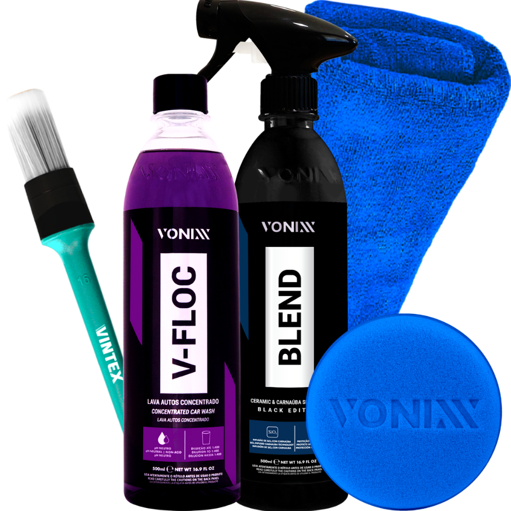 Kit Shampoo V-Floc Lava Autos Cera Blend Spray Black Vitrificadora — Cabelos