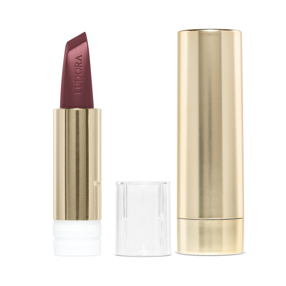 Kit Sofisticada e Cheia de Atitude: Batom Vinho 3,4g Case Dourado — Maquiagem