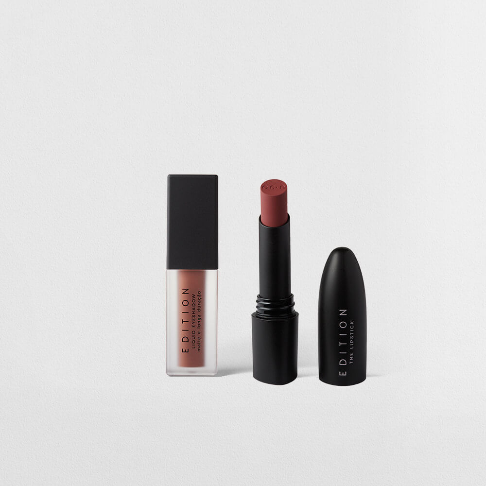 Kit Sombra Líquida Terracota Batom Terracota Matte Océane Edition
