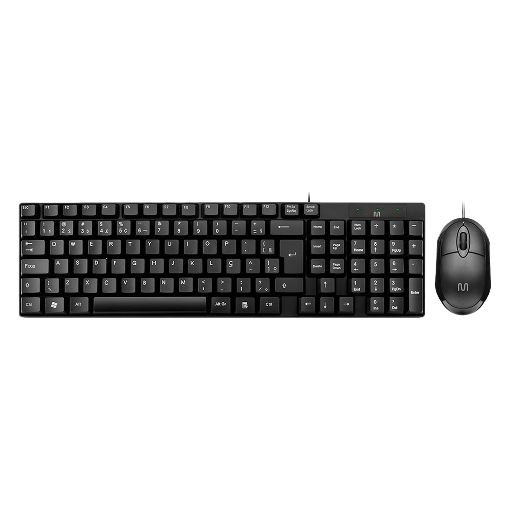Kit Teclado e Mouse Com Fio Cabo De 120cm 1200dpi Multi — Informática